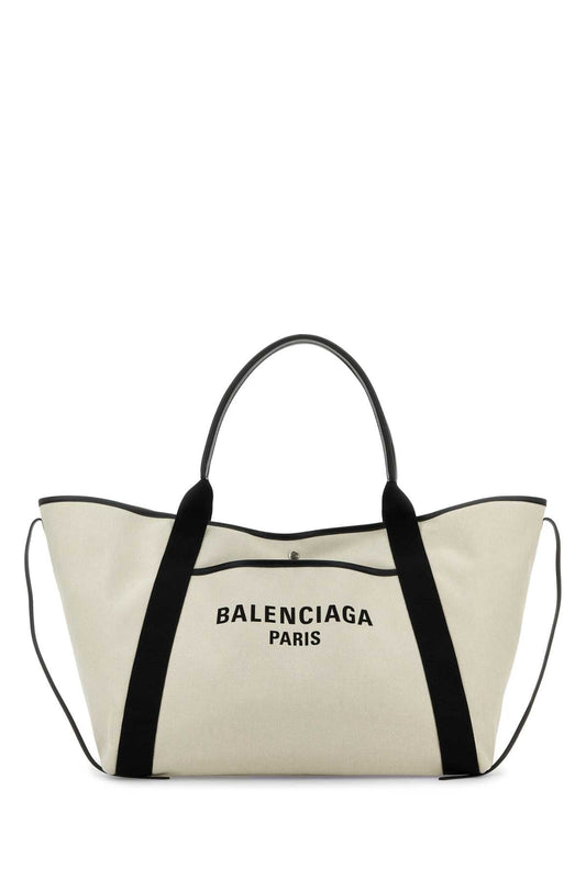 Balenciaga Women Sand Canvas Large Biarritz Shopping Bag