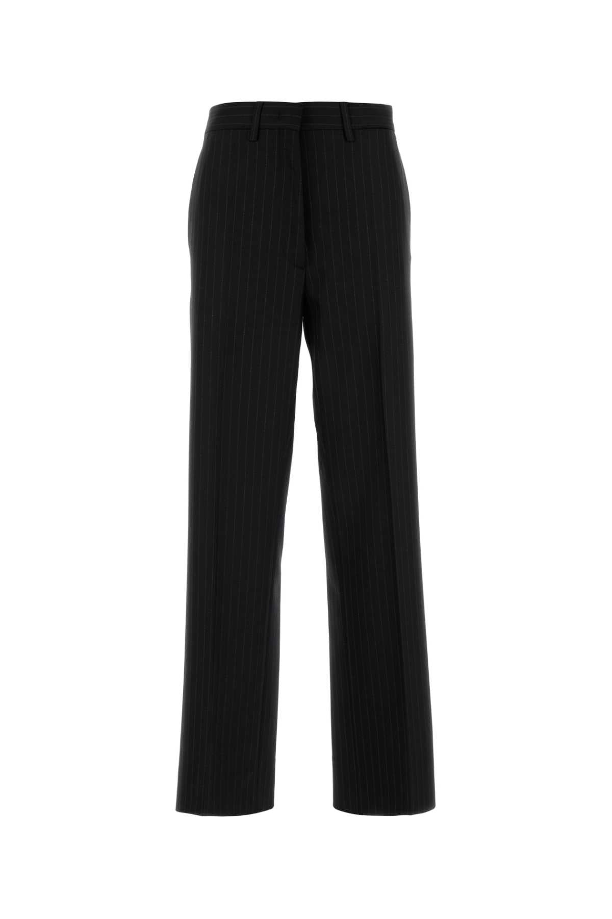 Miu Miu Women Embroidered Stretch Wool Palazzo Pant
