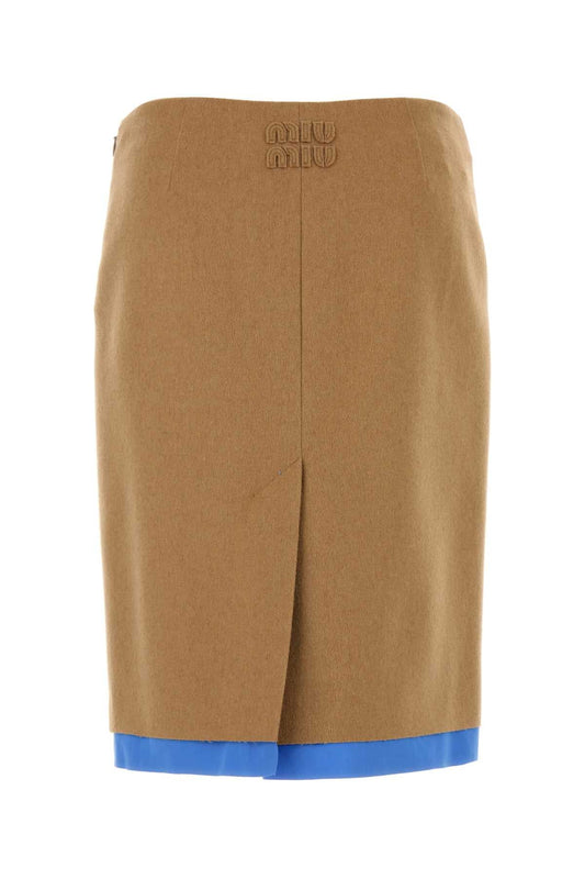 Miu Miu Women Beige Camel Skirt
