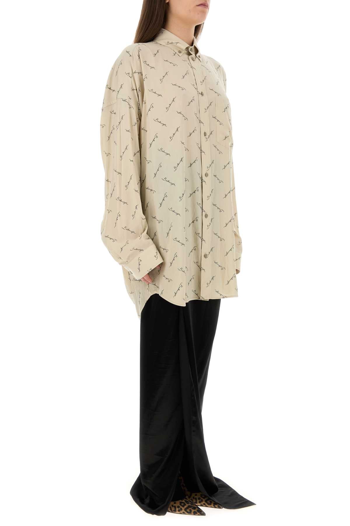 Balenciaga Women Printed Viscose Oversize Shirt
