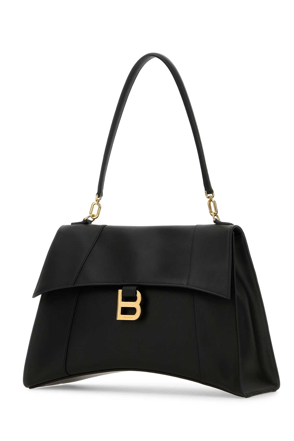 Balenciaga Women Black Leather Hourglass Shoulder Bag