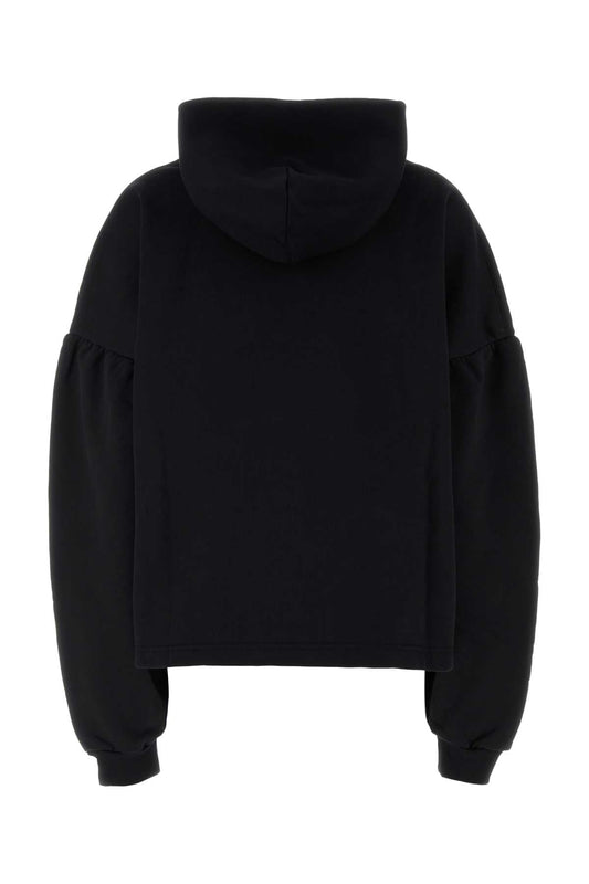 Balenciaga Women Black Cotton Sweatshirt