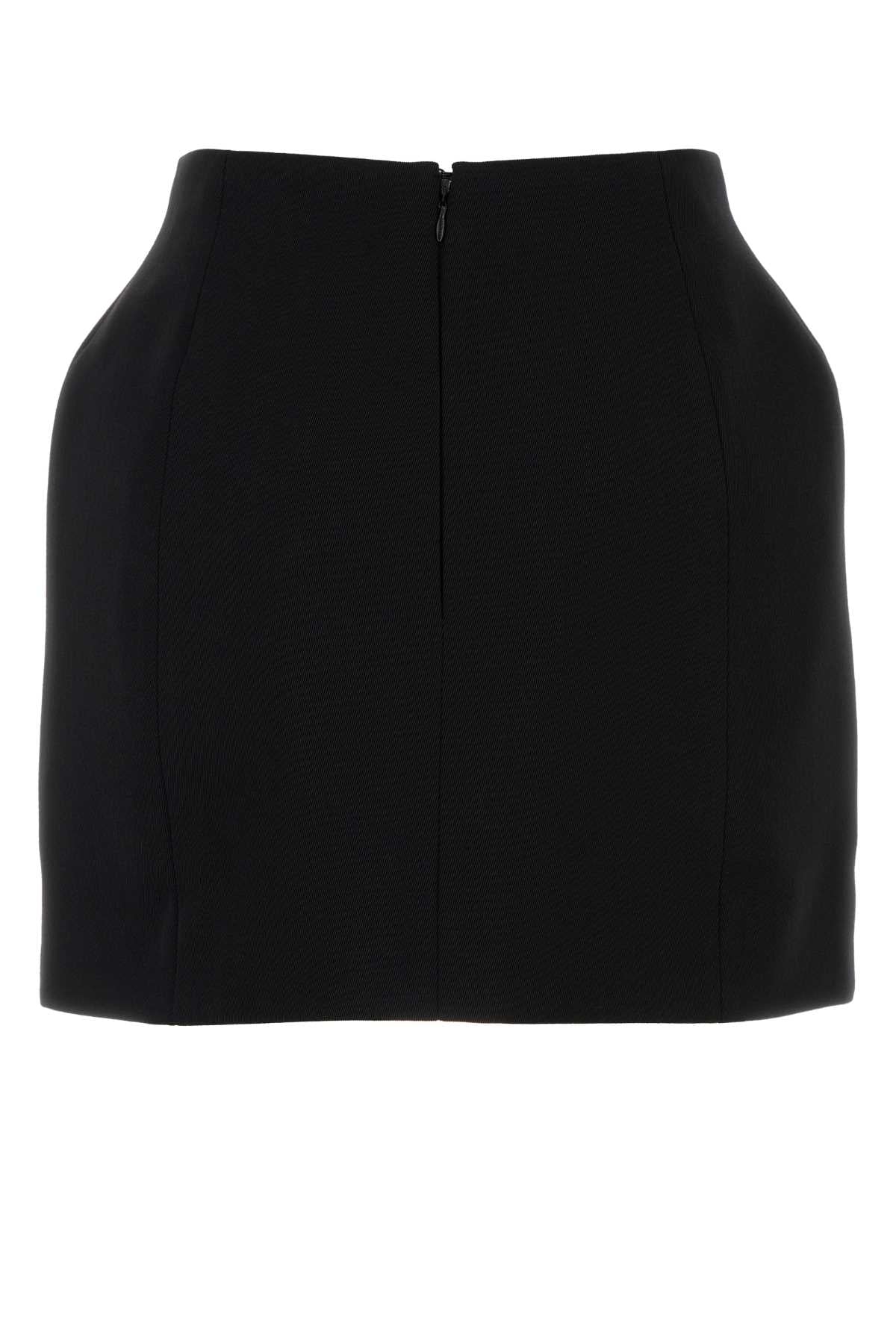 Balenciaga Women Black Wool Mini Skirt