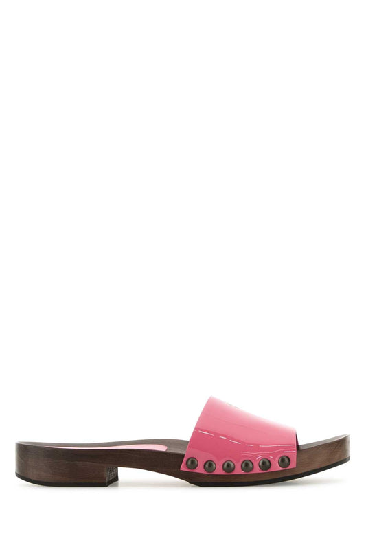 Miu Miu Women Fuchsia Leather Clogs