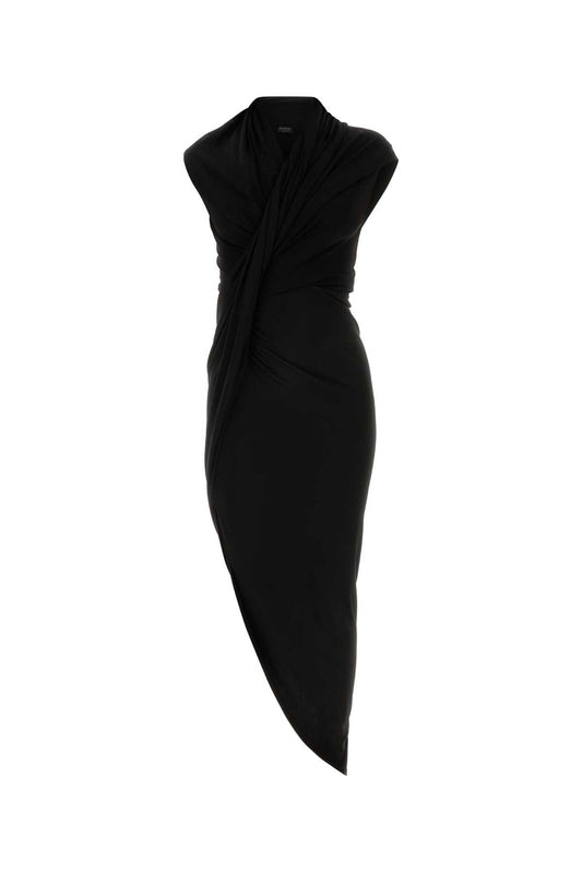 Balenciaga Women Black Stretch Crepe Dress