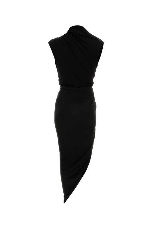 Balenciaga Women Black Stretch Crepe Dress