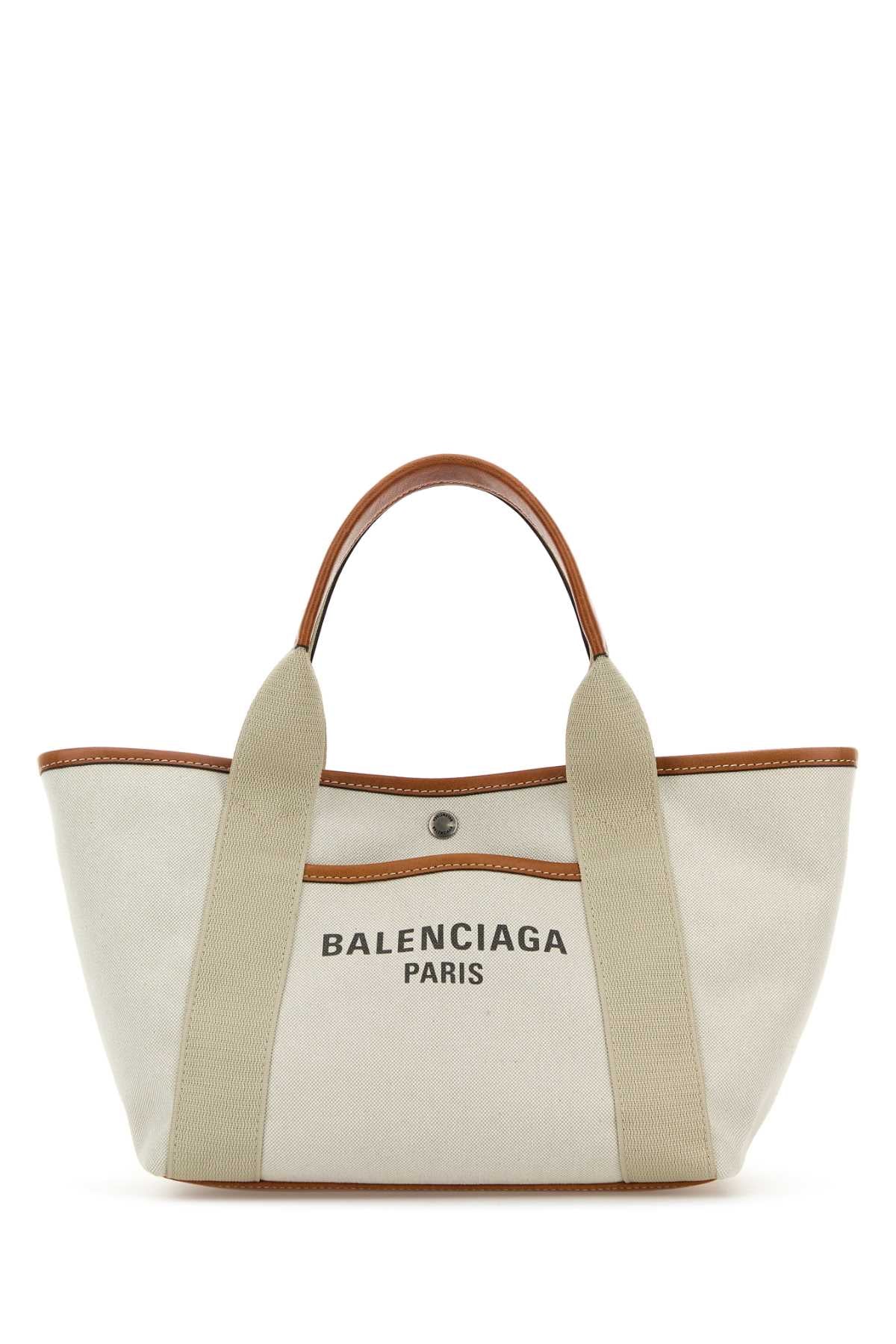 Balenciaga Women Sand Canvas Small Biarritz Shopping Bag