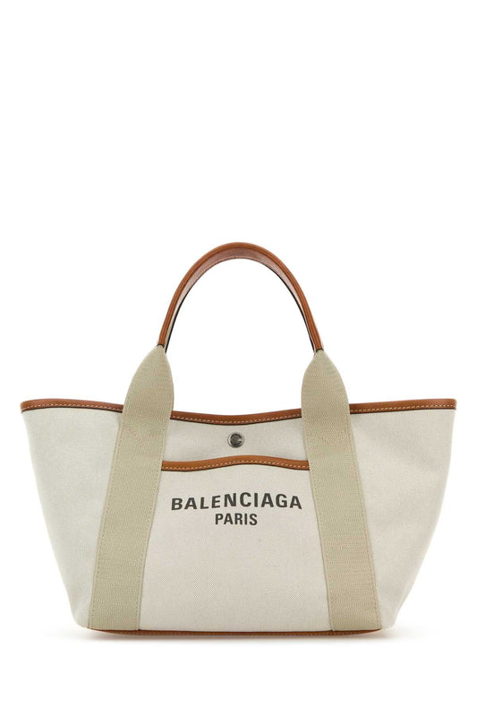 Balenciaga Women Sand Canvas Small Biarritz Shopping Bag