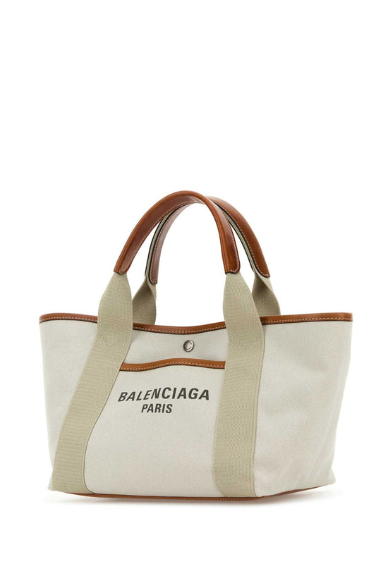 Balenciaga Women Sand Canvas Small Biarritz Shopping Bag