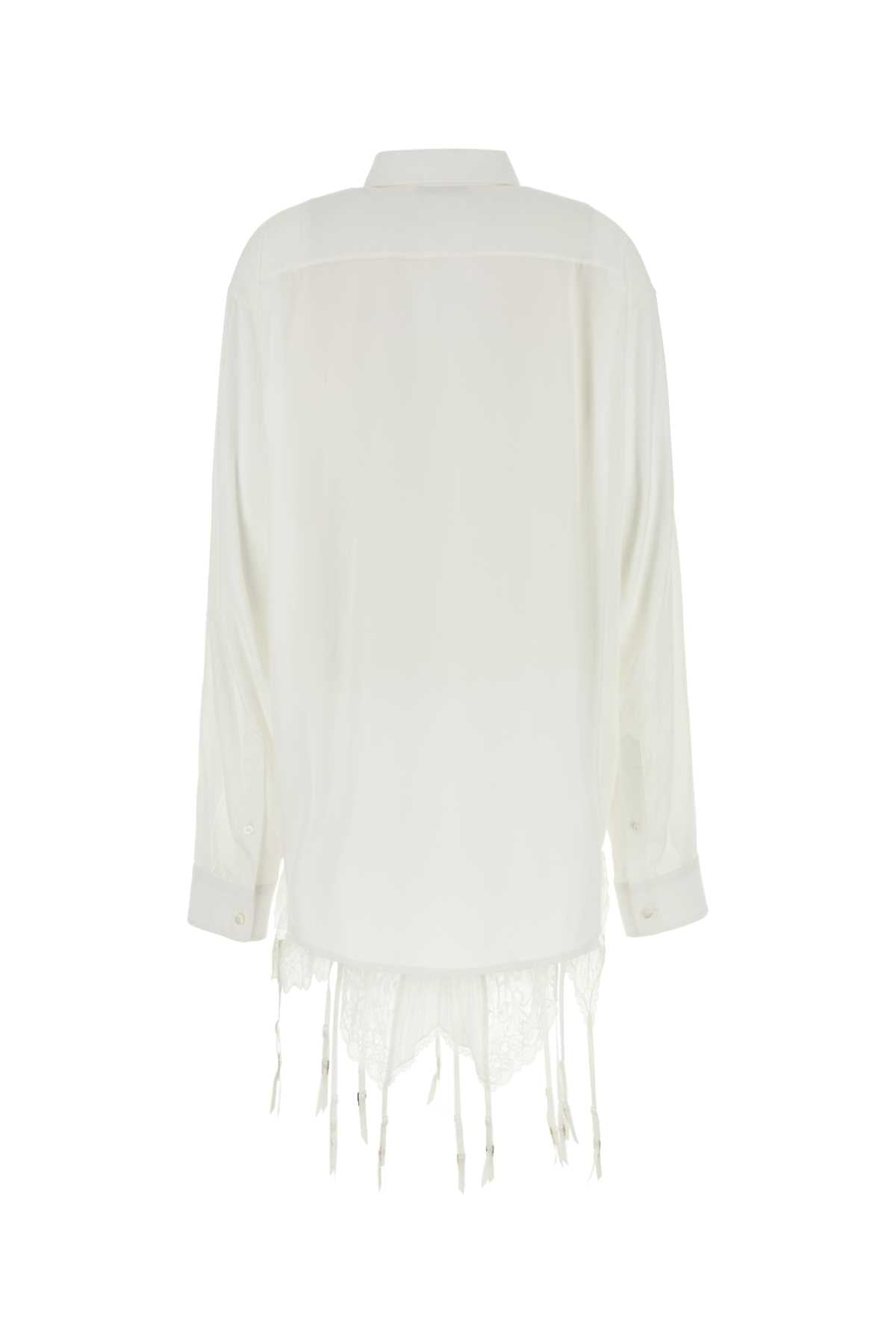 Balenciaga Women White Lyocell Oversize Shirt