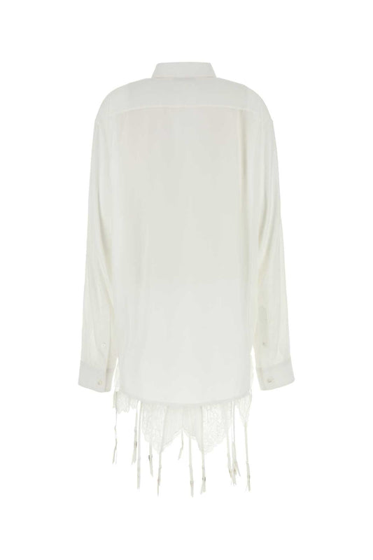 Balenciaga Women White Lyocell Oversize Shirt