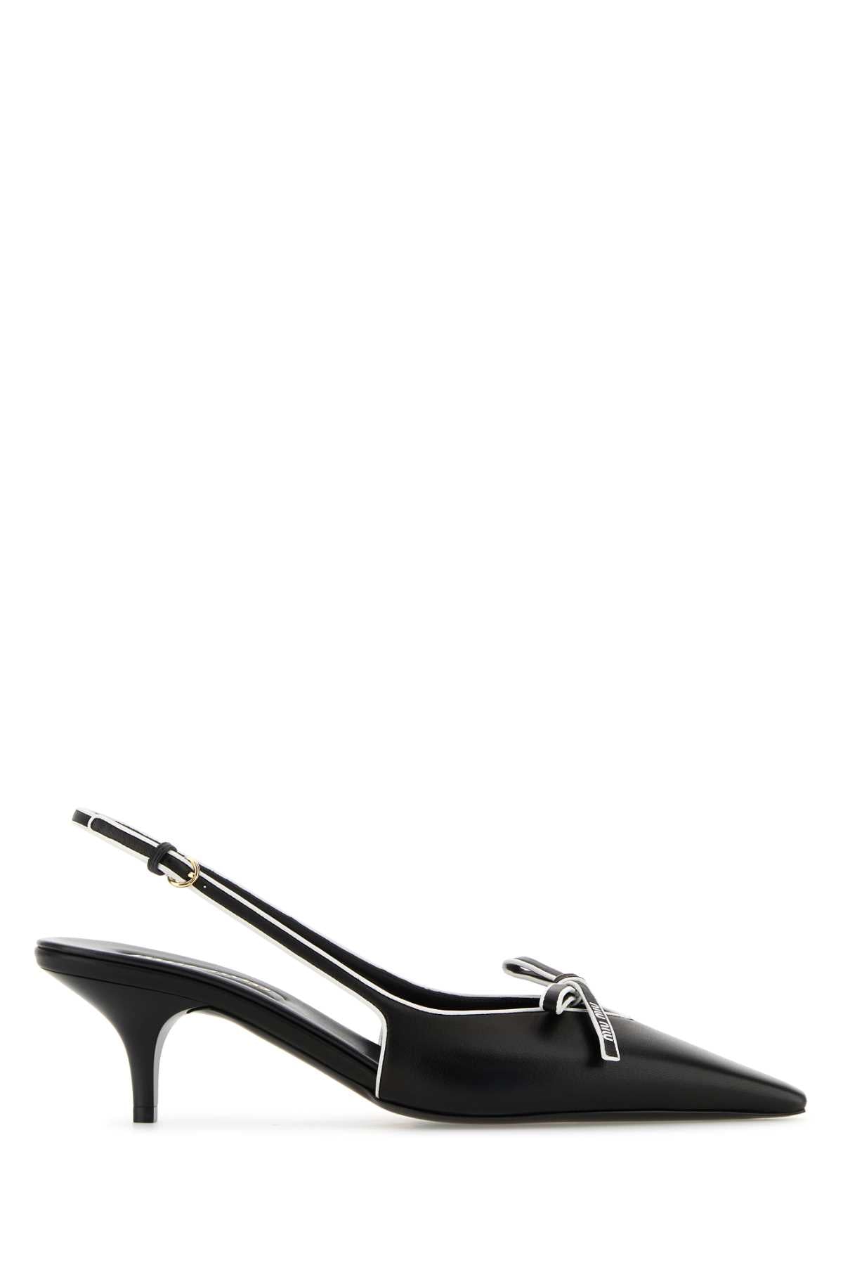 Miu Miu Women Black Leather Nappa Leather Pumps