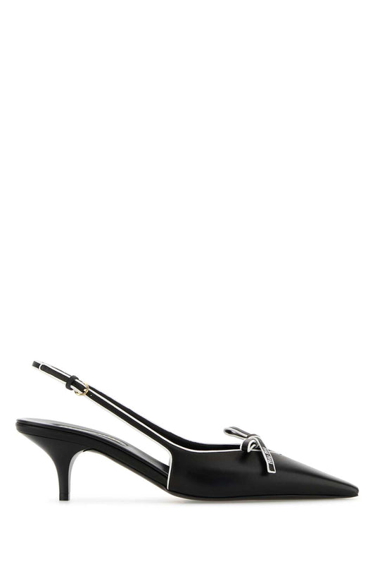 Miu Miu Women Black Leather Nappa Leather Pumps