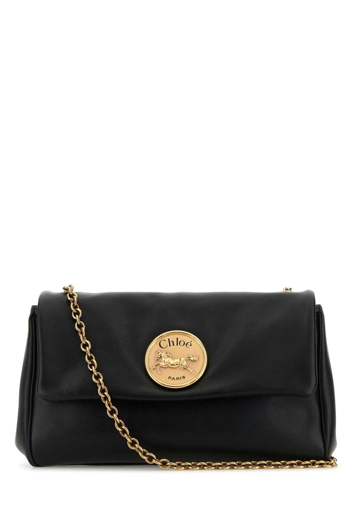 Chloe Women Black Leather Heritage Shoulder Bag