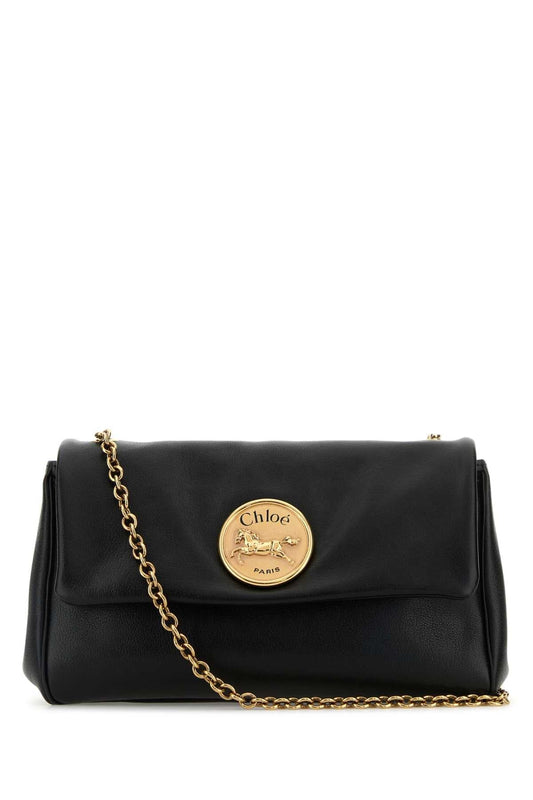 Chloe Women Black Leather Heritage Shoulder Bag