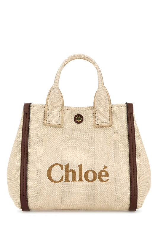 Chloe Women Sand Canvas Small Carry Handbag