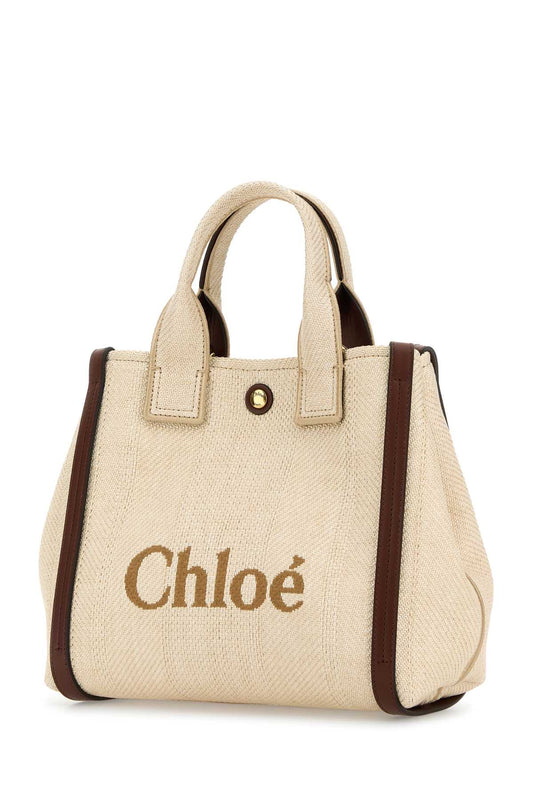 Chloe Women Sand Canvas Small Carry Handbag