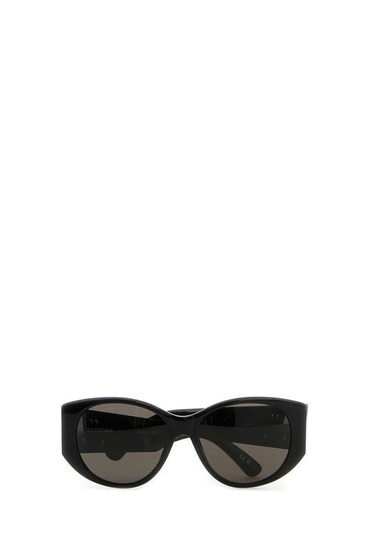 Balenciaga Women Black Acetate Nano Round Sunglasses