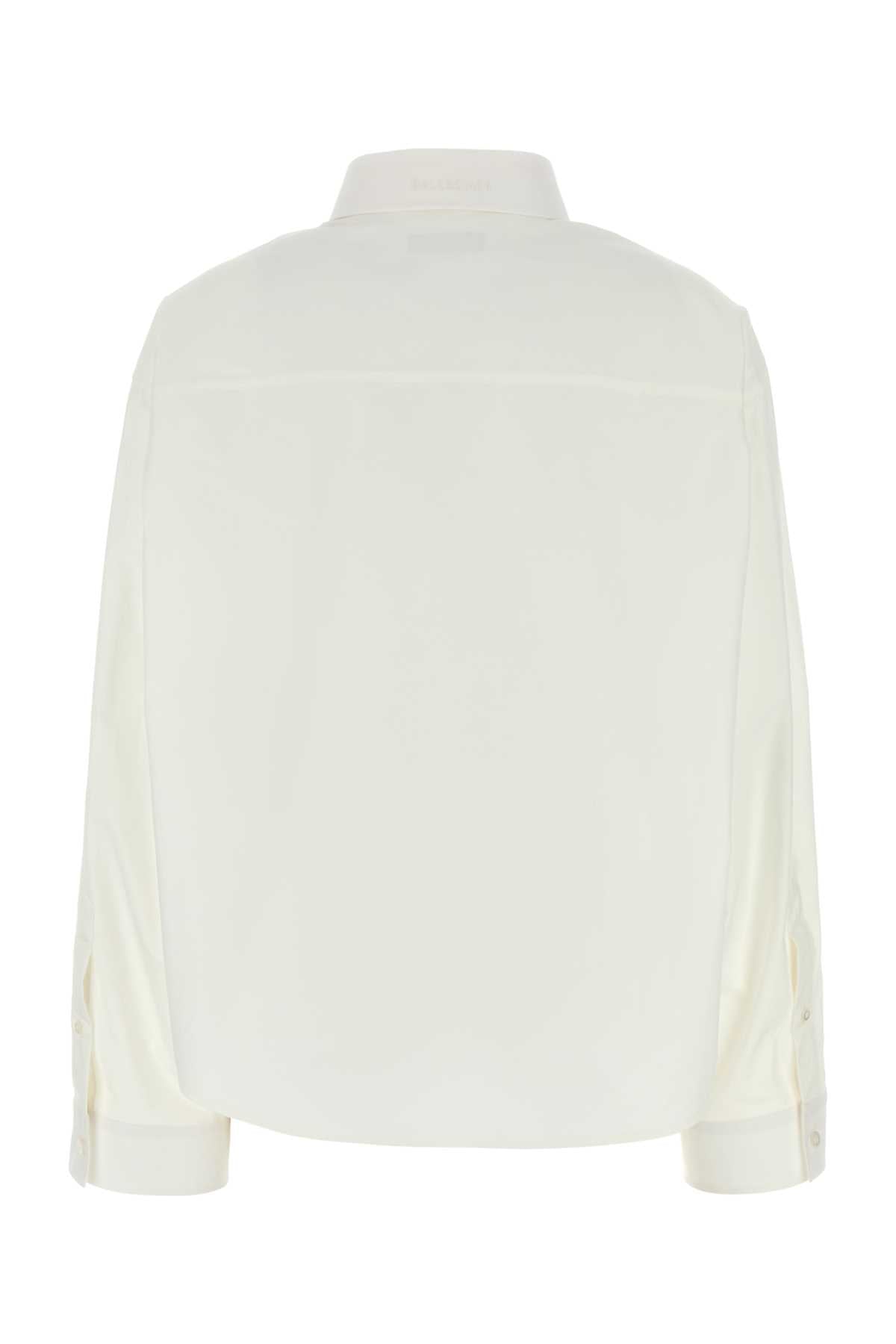 Balenciaga Women White Poplin Shirt