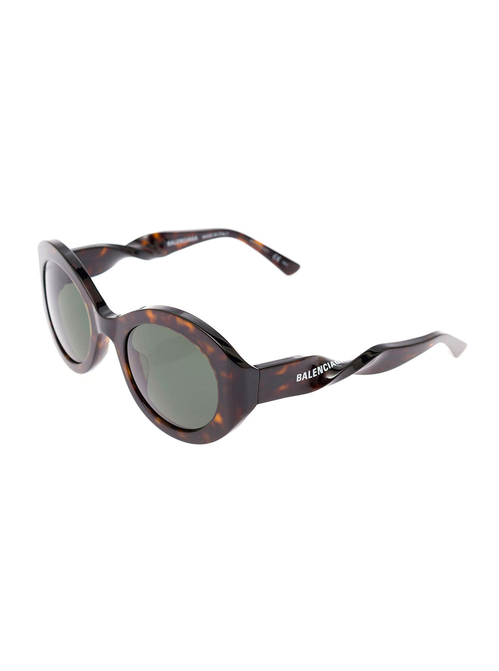 Balenciaga Women Balenciaga Woman's Twist Round Brown Acetate Sunglasses