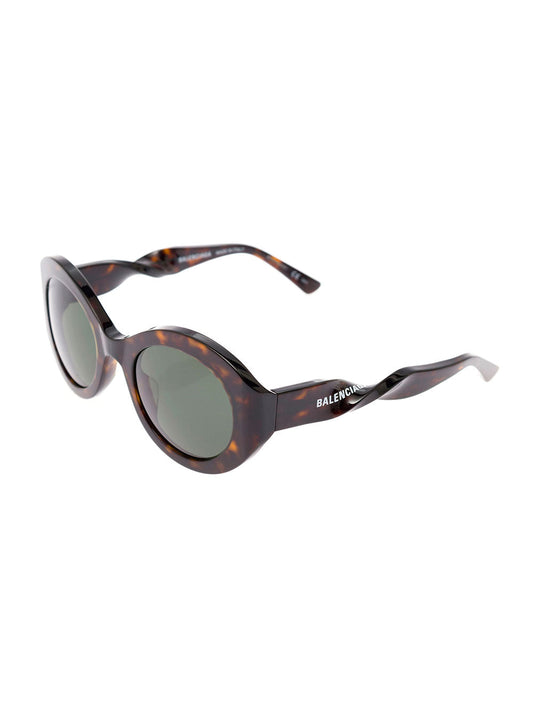 Balenciaga Women Balenciaga Woman's Twist Round Brown Acetate Sunglasses