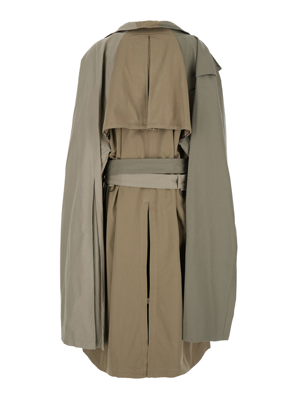 Balenciaga Women 'Double Sleeve' Beige Trench Coat With Extra Pair Of Sleeves In Cotton Woman