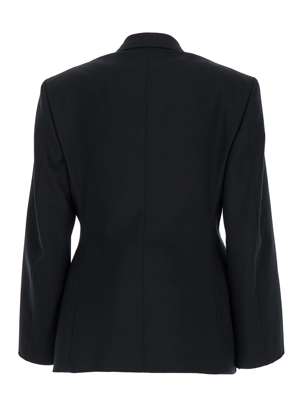Balenciaga Women 'Hourglass' Black Single-Breasted Jacket With Notched Revers In Wool Woman