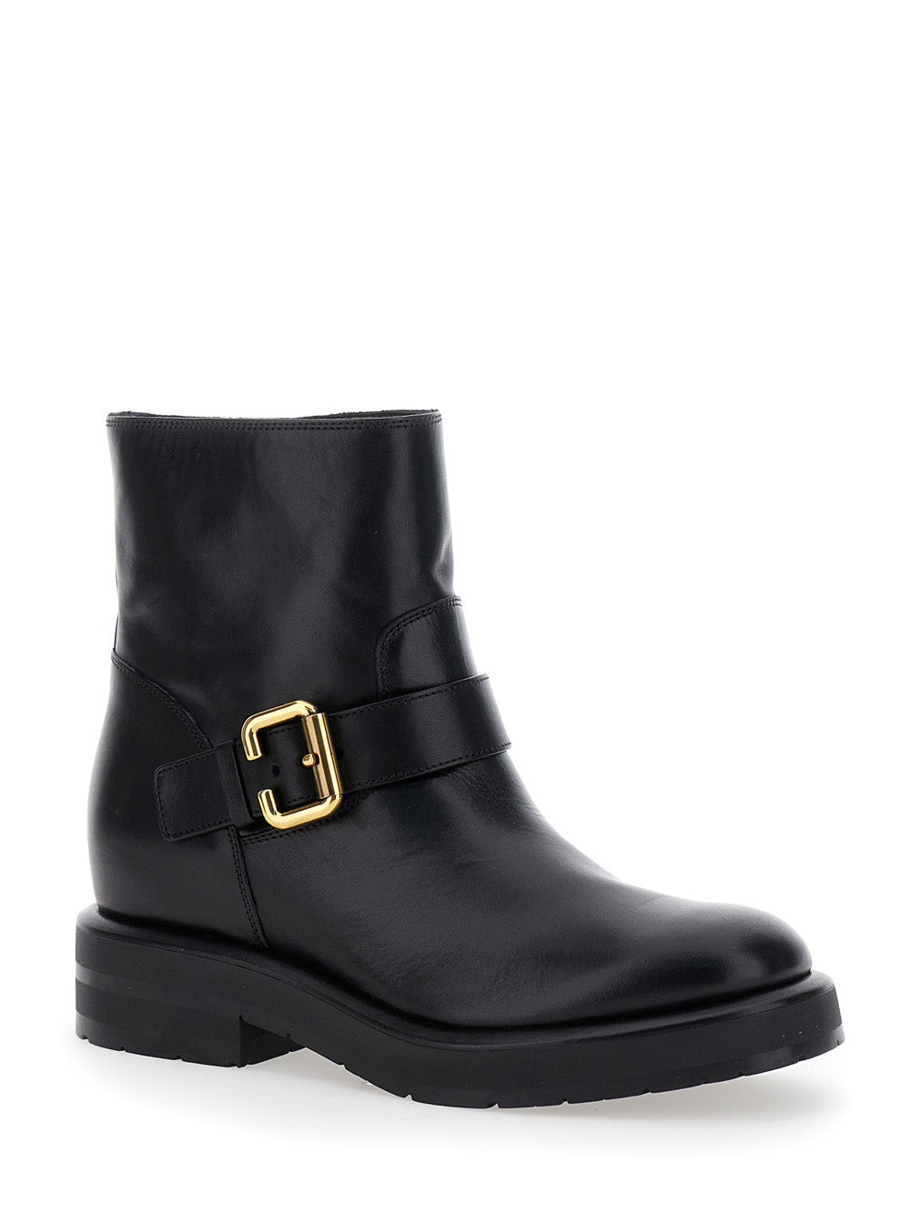 Chloé Women 'Coddington' Black Ankle Boots With Paddington Buckle In Leather Woman