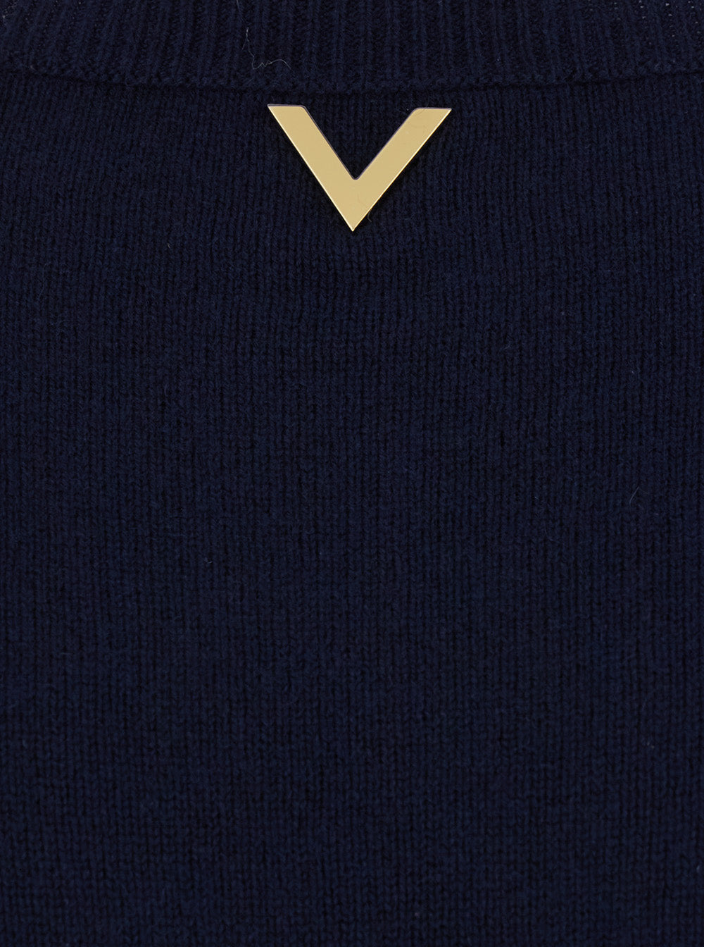 Valentino Women Blue Sweater With Vlogo Detail In Cashmere Woman