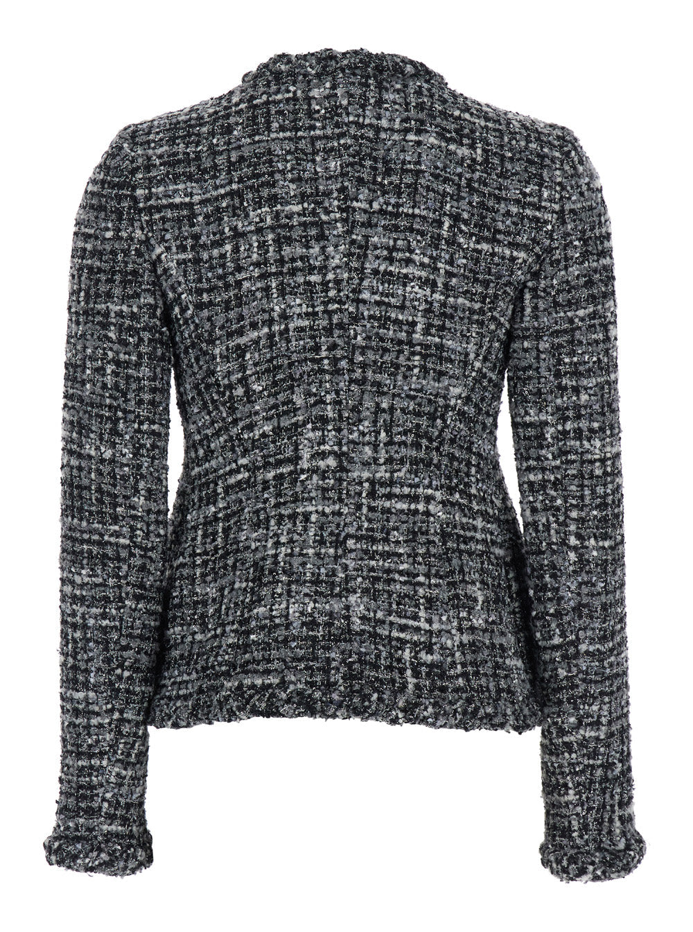 Valentino Women Black And White Jacket With Concealed Closure In Tweed Woman