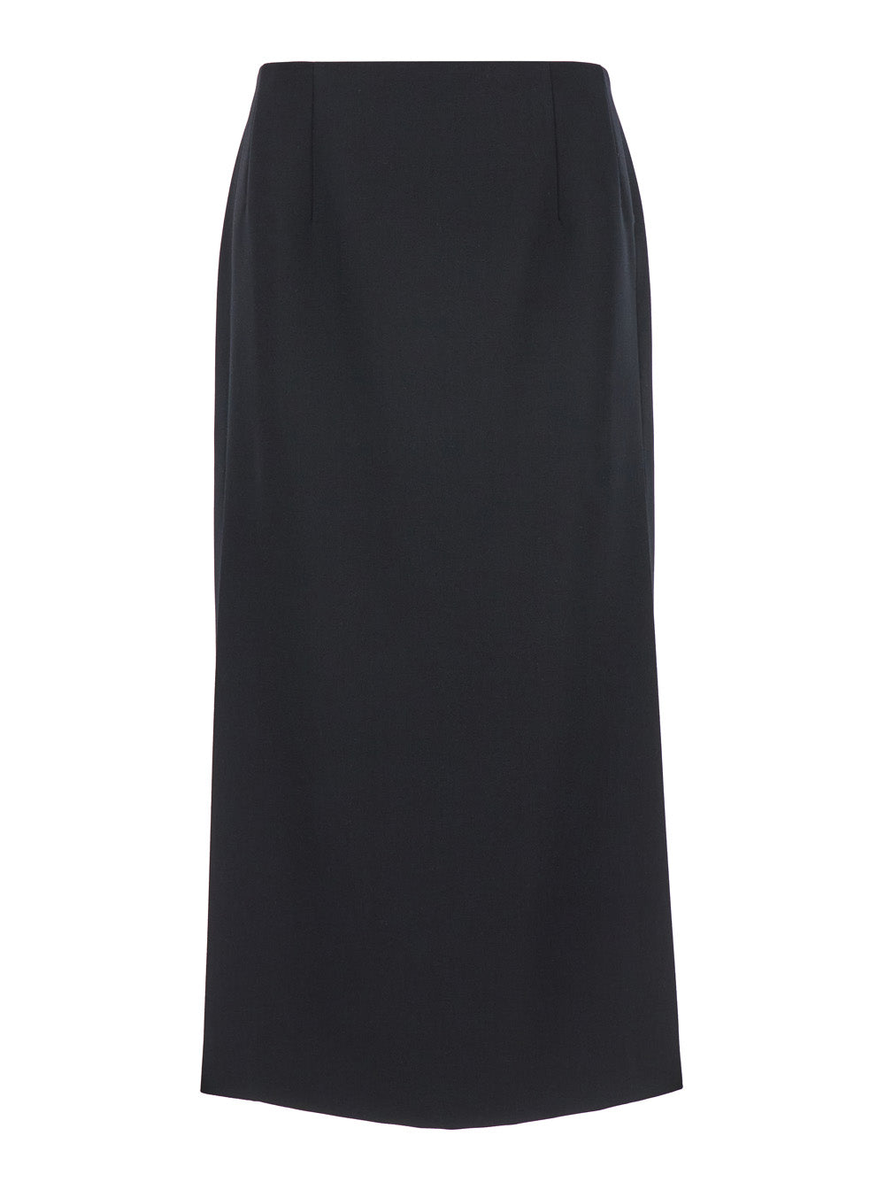 Valentino Women 'Grisaille' Black Midi Skirt With Side Splits In Wool Woman