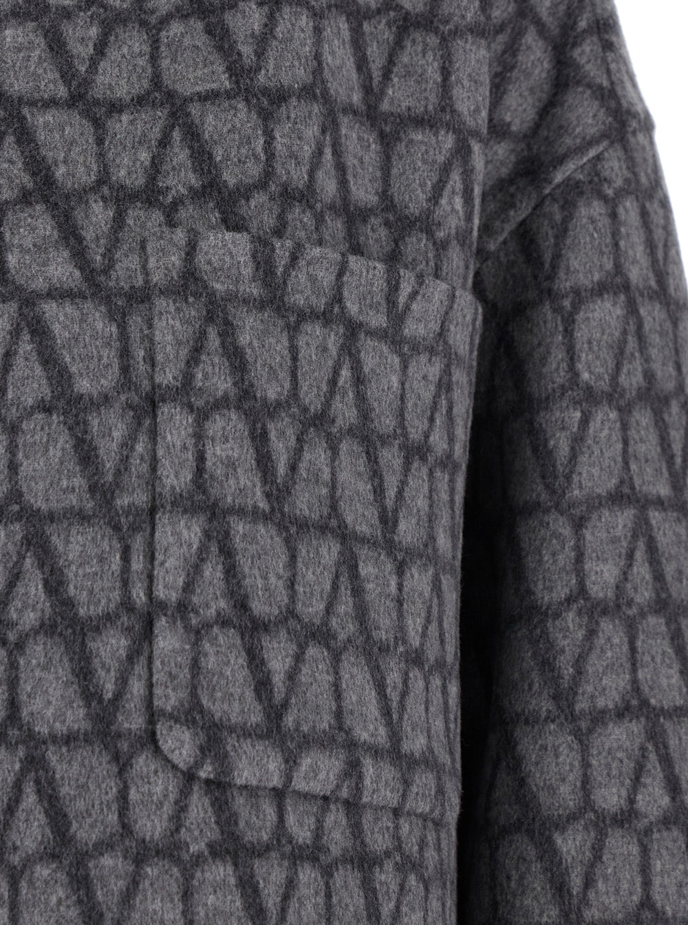 Valentino Women Grey Reversible Shirt With 'Toile Iconographe Jacquard' Pattern In Wool Blend Woman