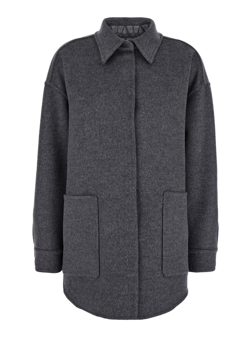 Valentino Women Grey Reversible Shirt With 'Toile Iconographe Jacquard' Pattern In Wool Blend Woman