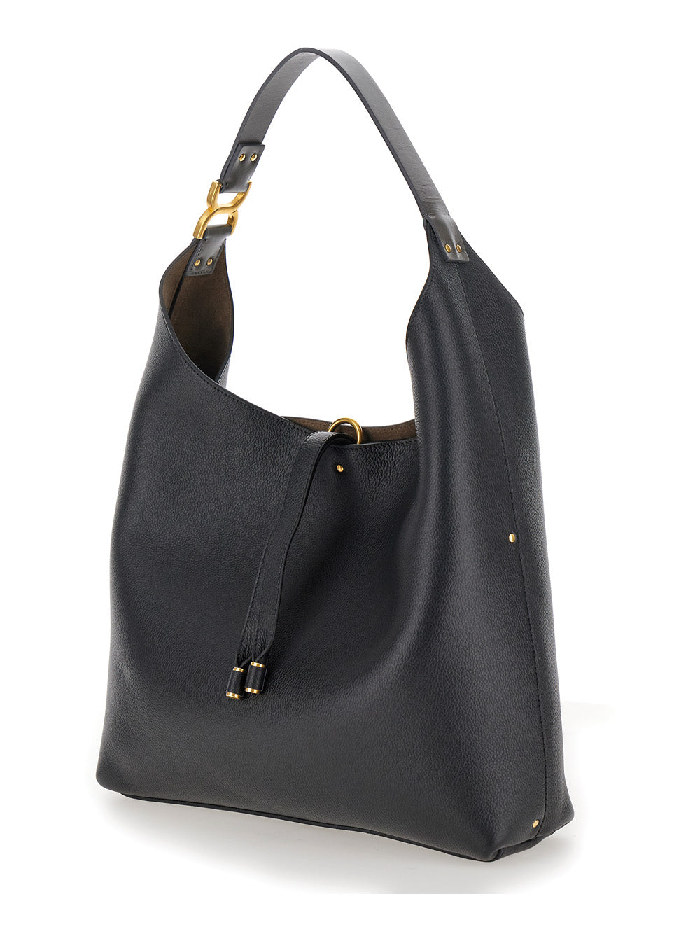 Chloé Women 'Marcie' Black Shopper In Grainy Leather Woman
