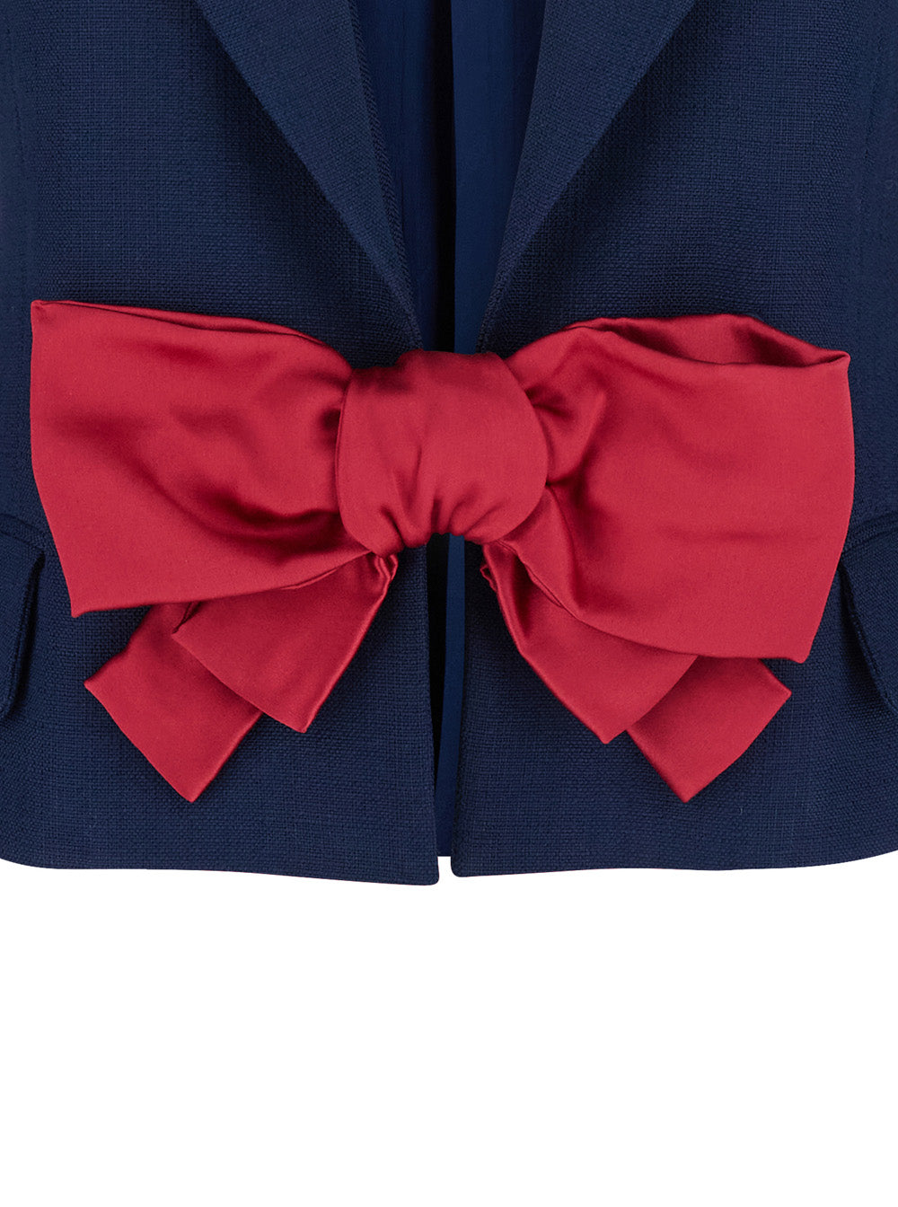 Valentino Women Blue Single-Breasted Jacket With Peak Revers And Bow On The Front In Viscose Woman