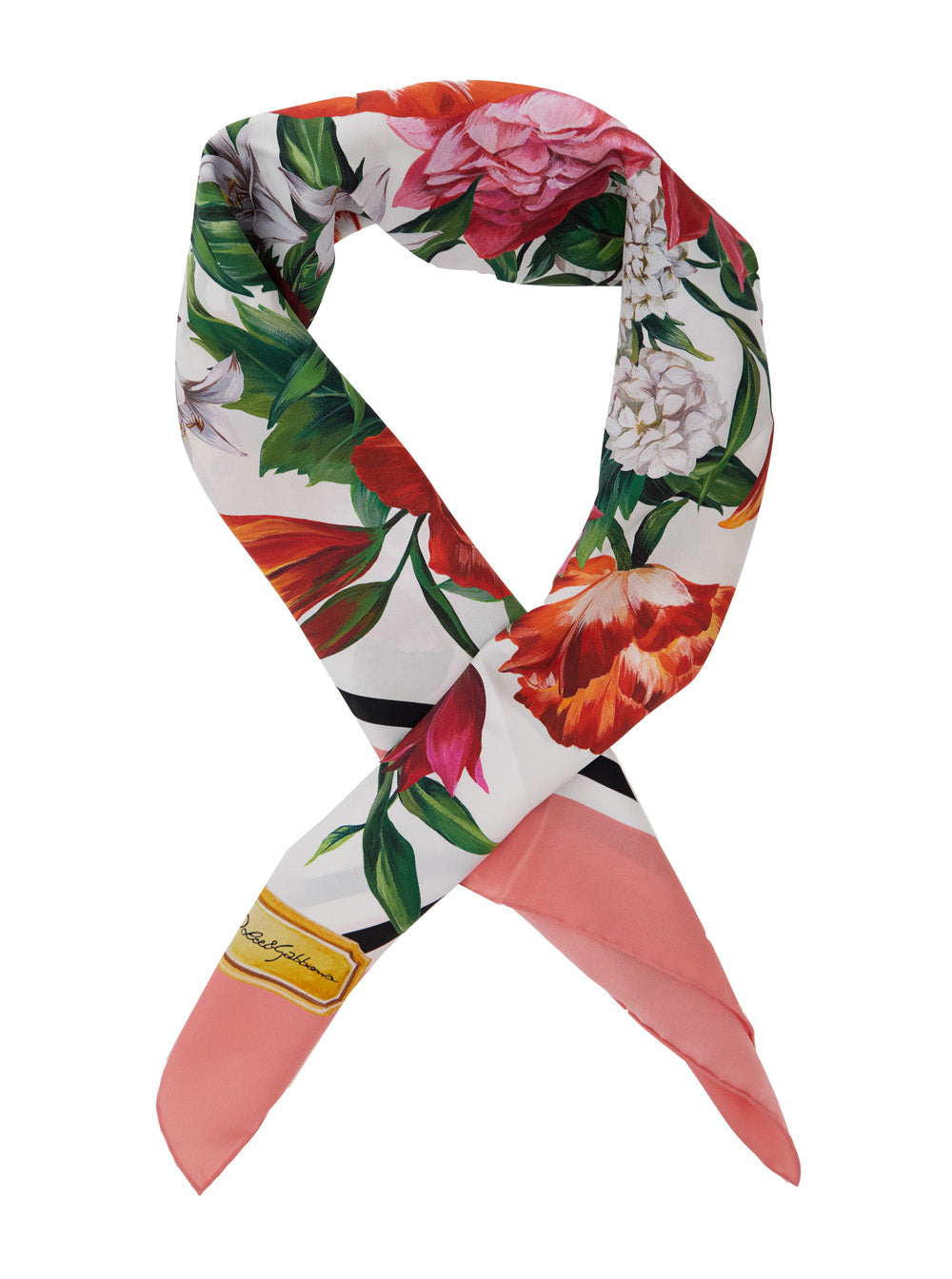 Dolce & Gabbana Women Multicolor Square Scarf With All-Over Floral Print In Silk Woman