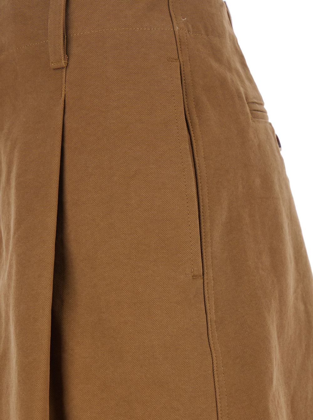 Chloé Women Brown Bermuda Pants With Belt Loops And Wide Leg In Cotton Woman