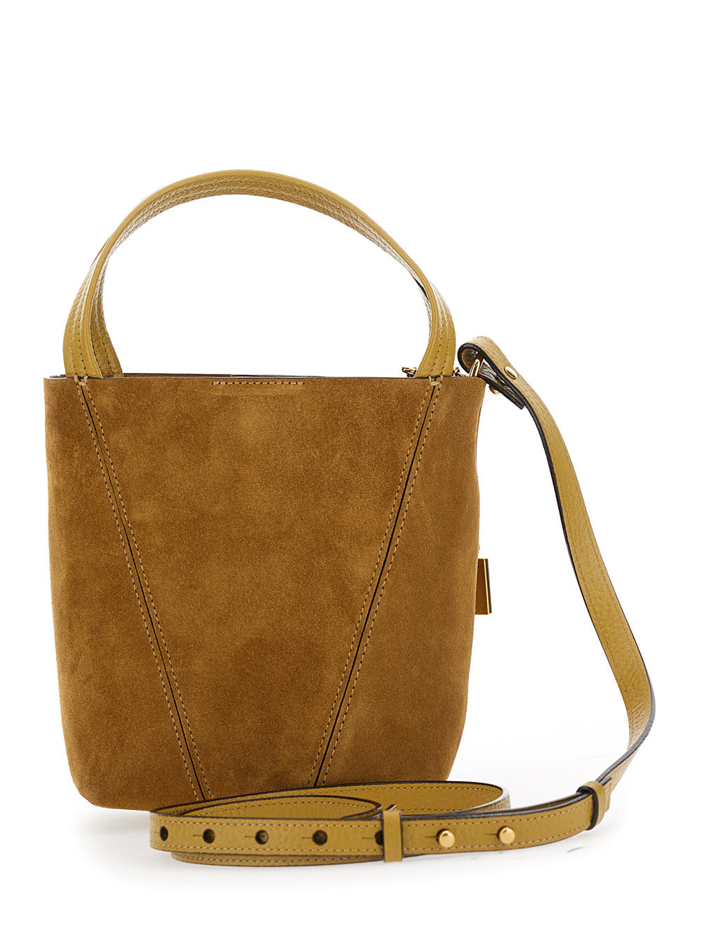 Chloé Women 'Spin' Beige Shoulder Bag With Adjustable And Removable Shoulder Strap And Logo Charm On The Front In Suede Woman