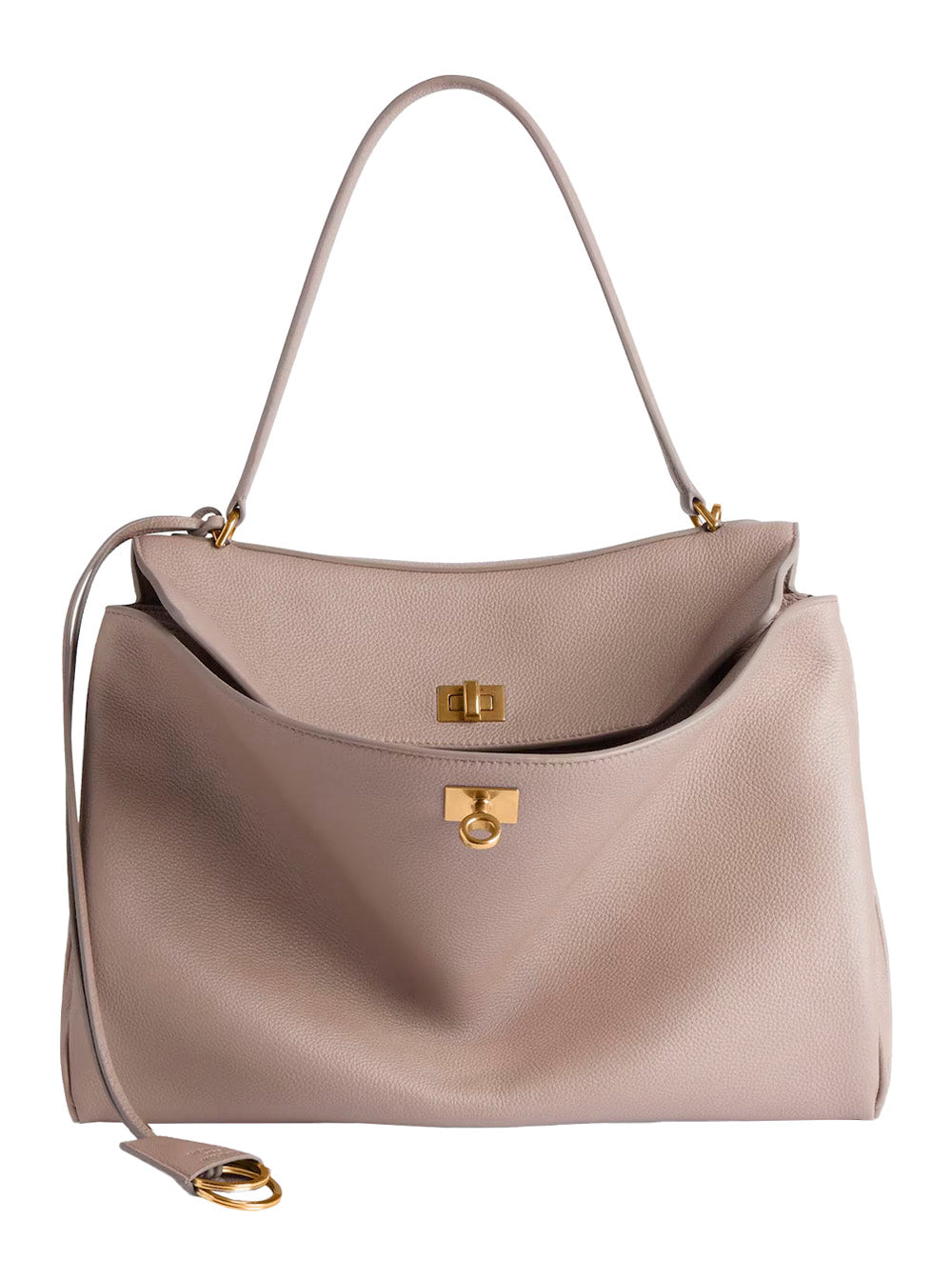 Balenciaga Women 'Rodeo' Beige Medium Handbag With Removable Key Holder In Smooth Leather Woman