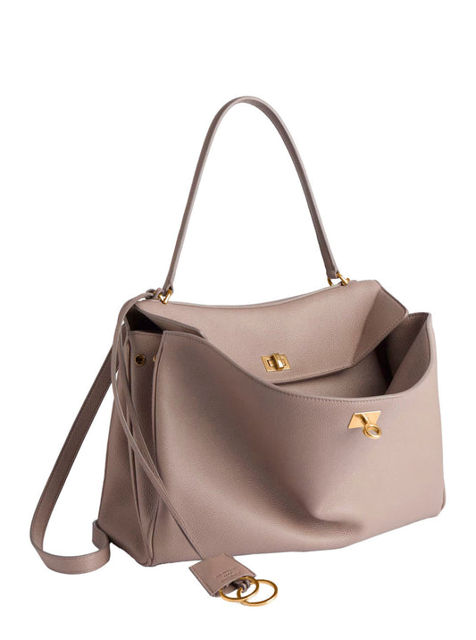 Balenciaga Women 'Rodeo' Beige Medium Handbag With Removable Key Holder In Smooth Leather Woman
