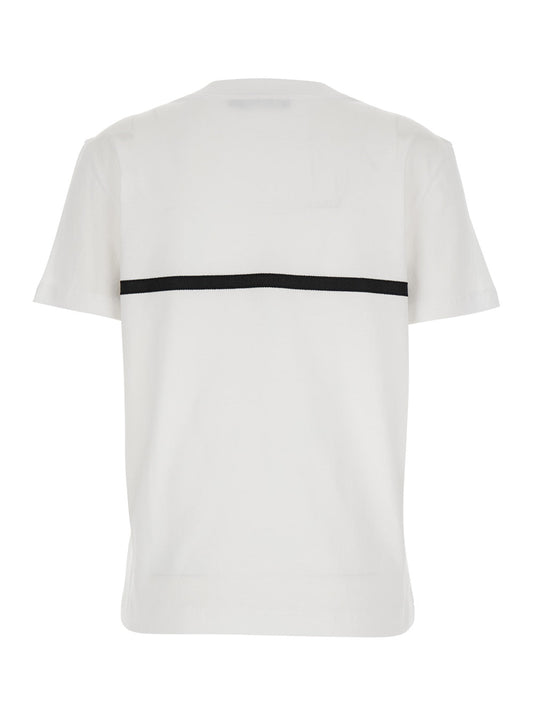 Dolce & Gabbana Women White Crewneck T-Shirt With Logo Print On The Front In Cotton Woman