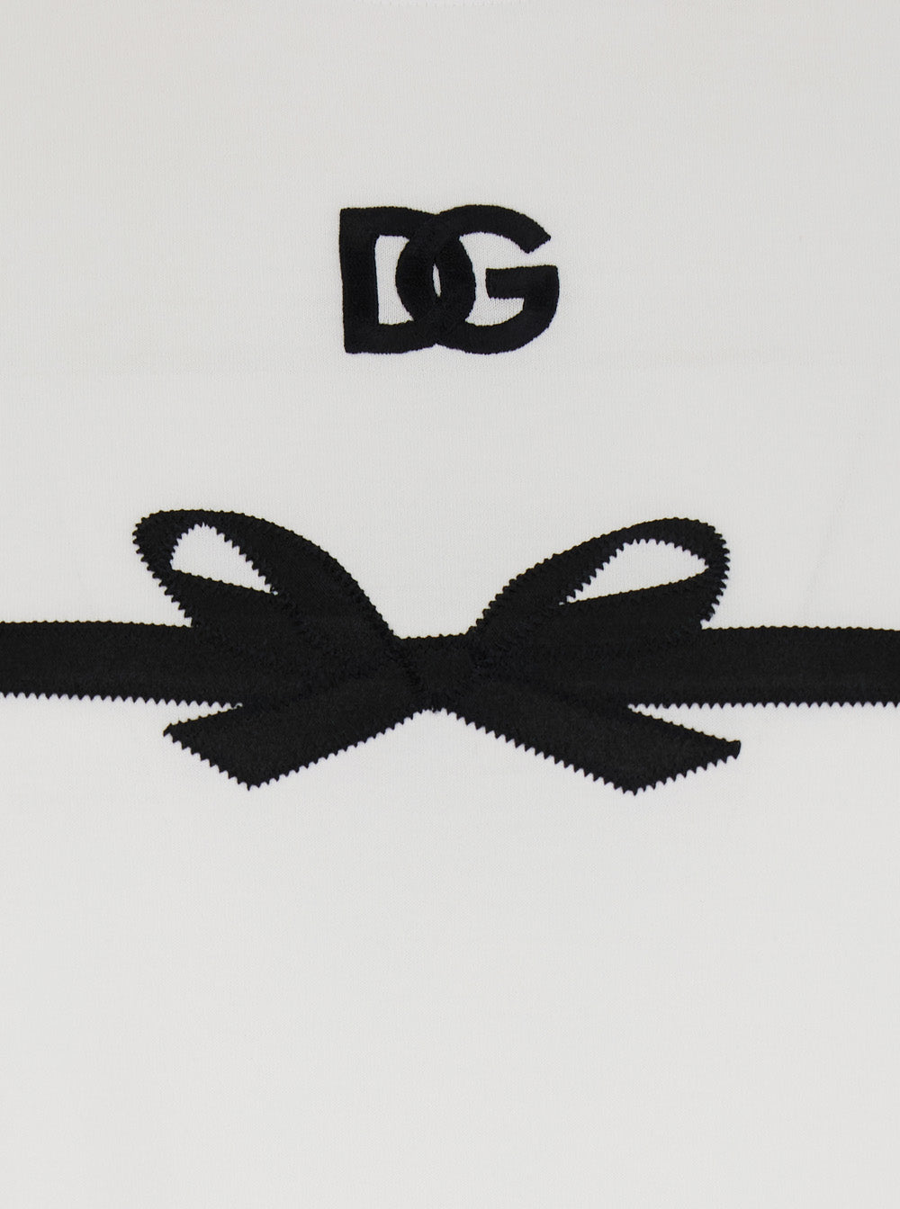 Dolce & Gabbana Women White Crewneck T-Shirt With Logo Print On The Front In Cotton Woman