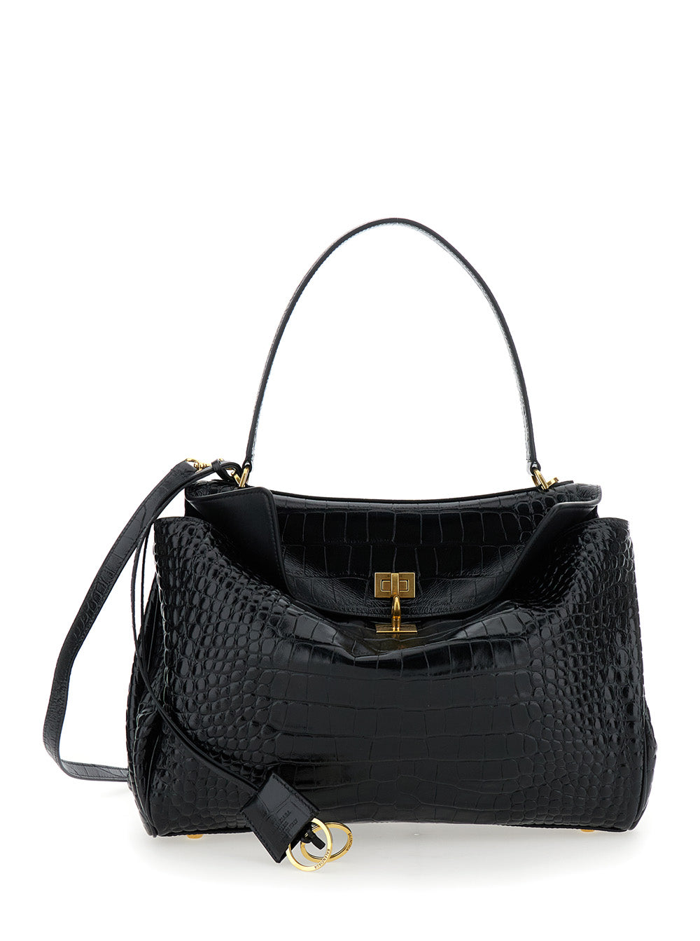 Balenciaga Women 'Rodeo' Black Handbag With Removable Shoulder Strap In Leather Woman