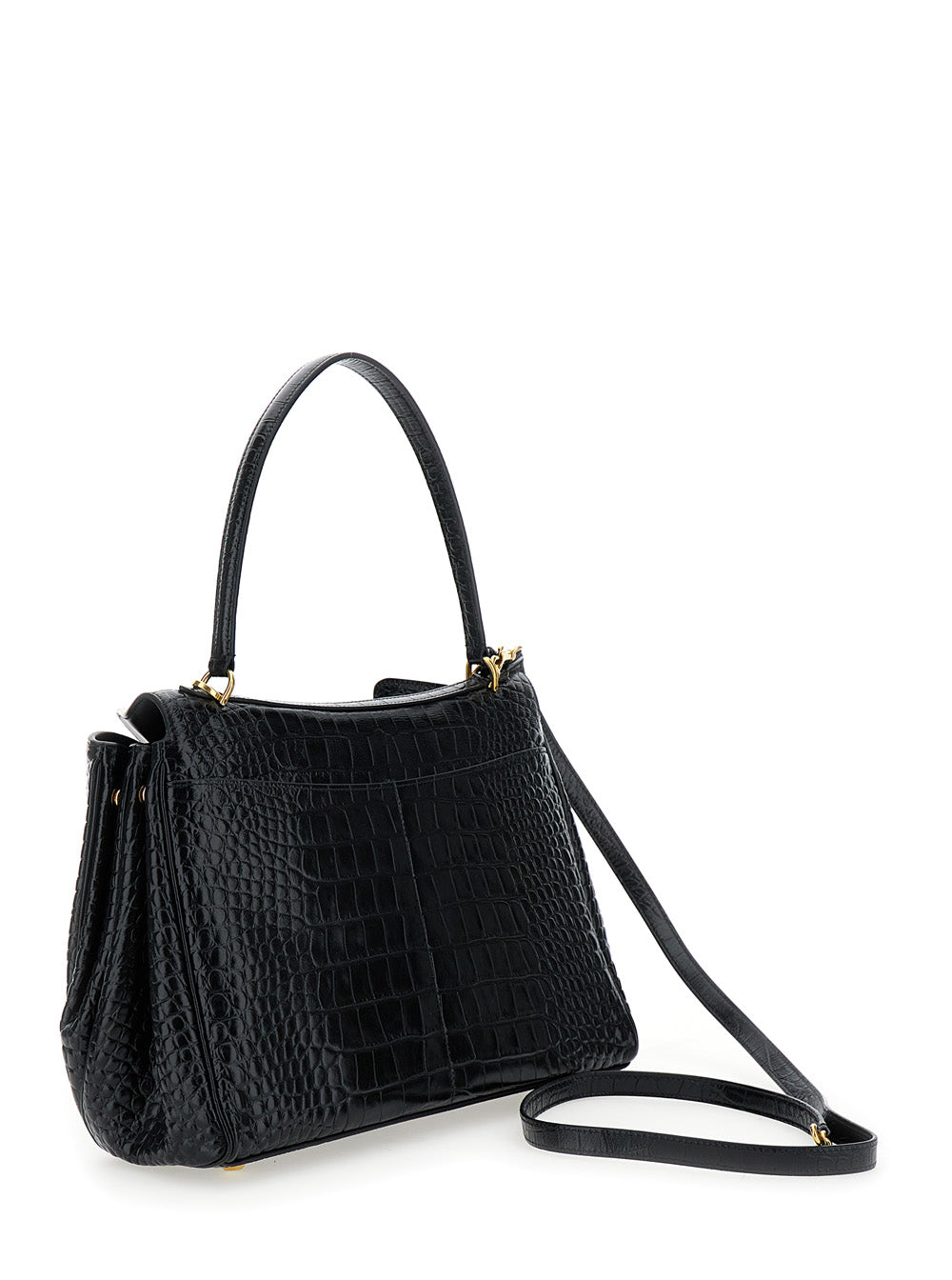 Balenciaga Women 'Rodeo' Black Handbag With Removable Shoulder Strap In Leather Woman