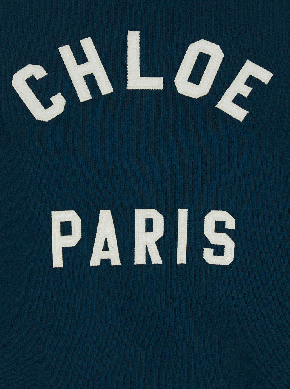 Chloé Women Blue Crewneck Sweatshirt With Logo Lettering Print In Cotton Woman