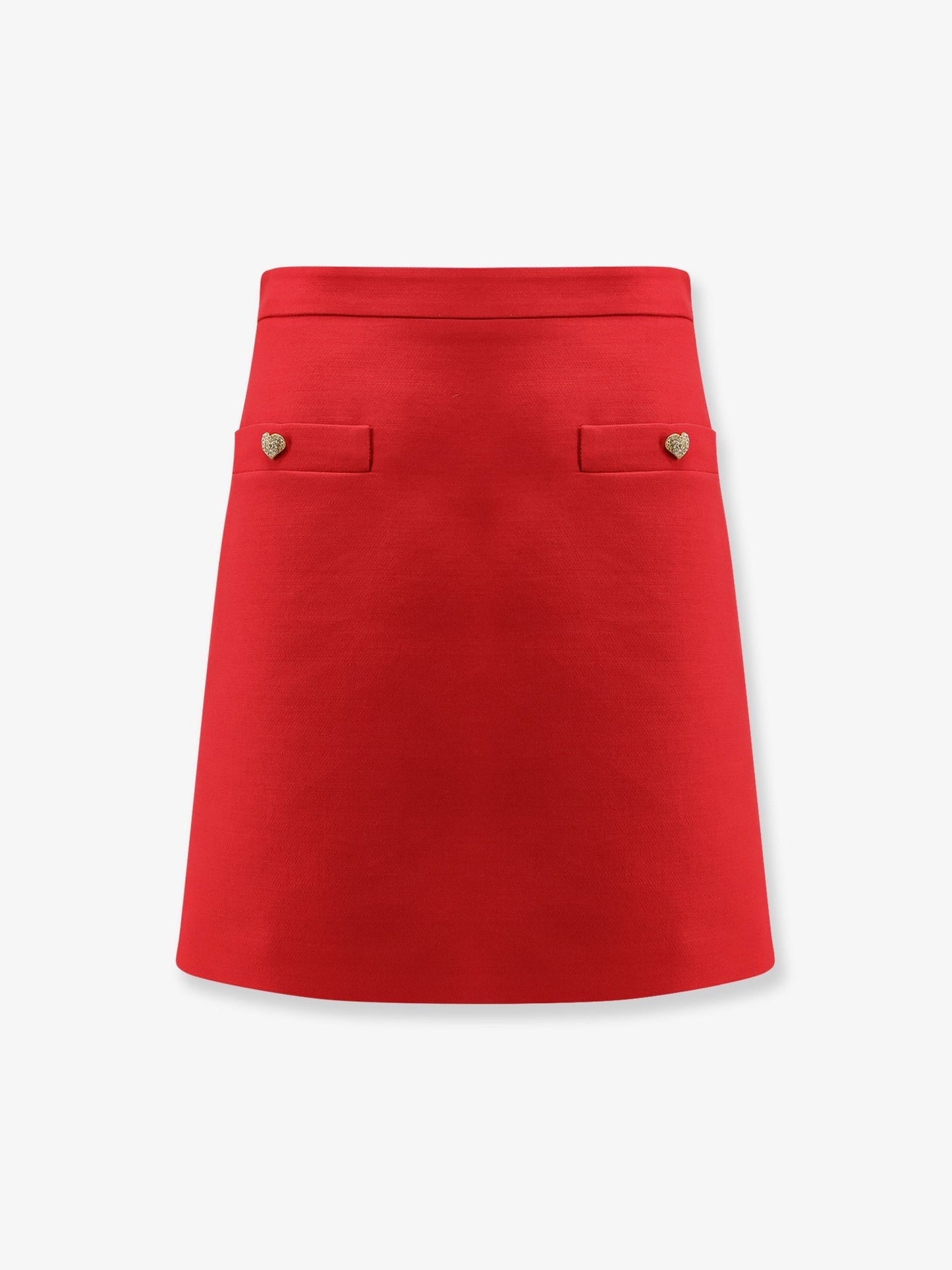 Valentino Women Crepe Couture Skirt With Heart Jewel Buttons