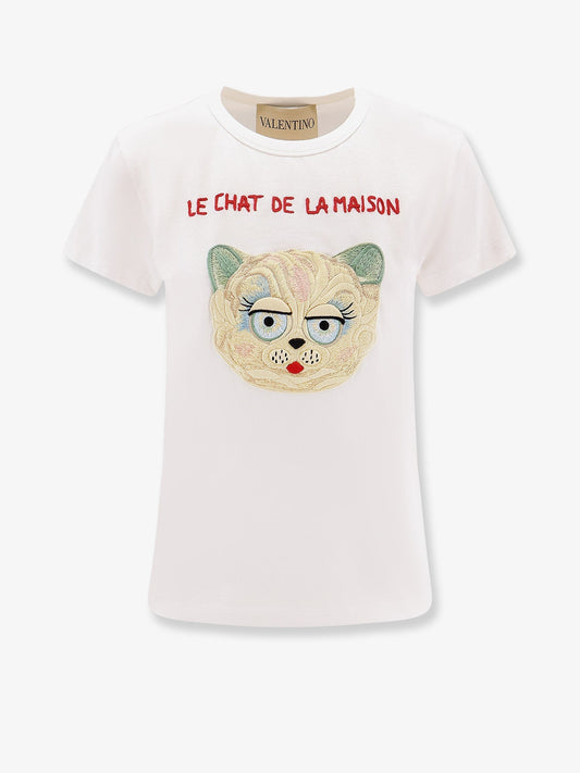 Valentino Women Le Chat De La Maison Jersey T-Shirt