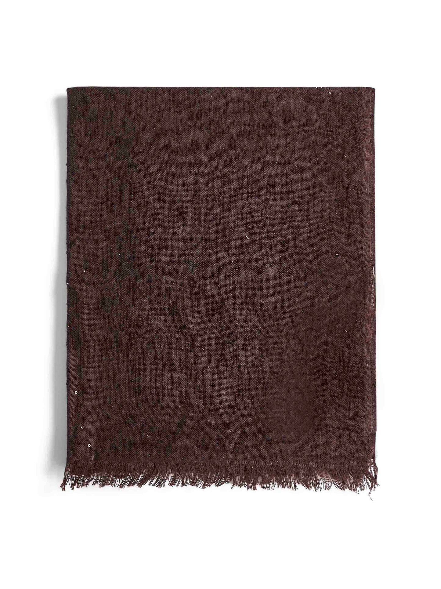 Brunello Cucinelli Women Brown Diamante Cashmere And Silk Scarf