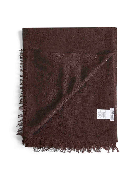 Brunello Cucinelli Women Brown Diamante Cashmere And Silk Scarf