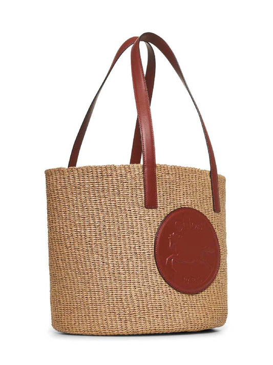 Chloé Women Beige Horse Medal Large Basket Bag